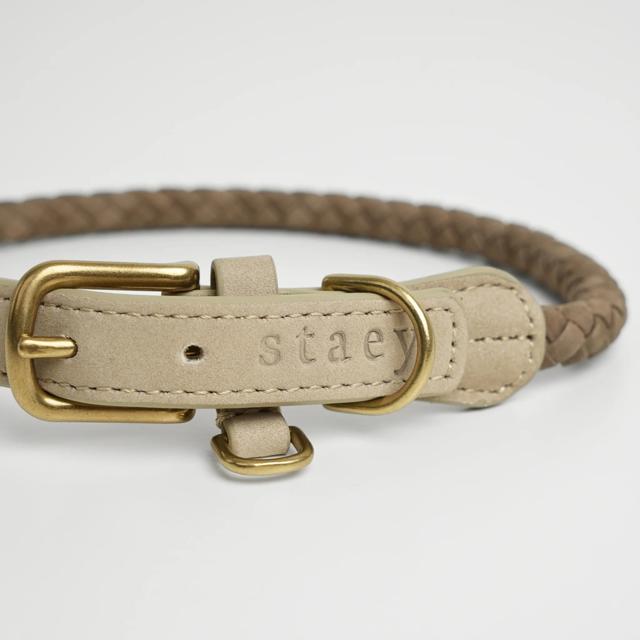 Kaia Braided Dog Collar | Taupe - Image 7